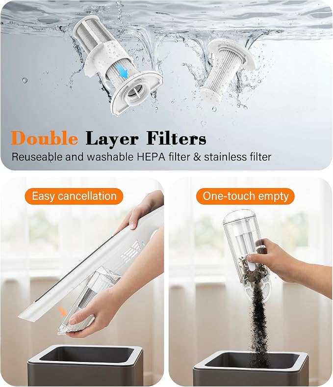 Handheld Vacuum Cordless, 24KPA High Power Car Vacuum - Image 7