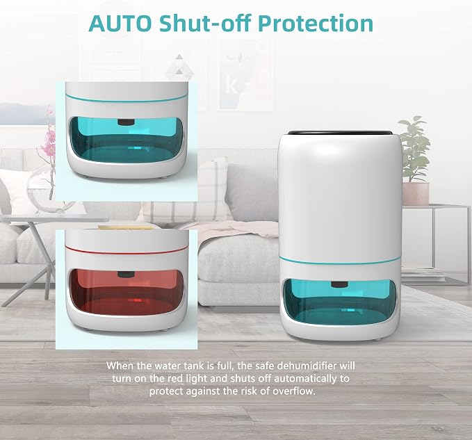 Small Dehumidifiers for Bedroom w/Air Purifying Function, 1000 ml/35 oz for - Image 7