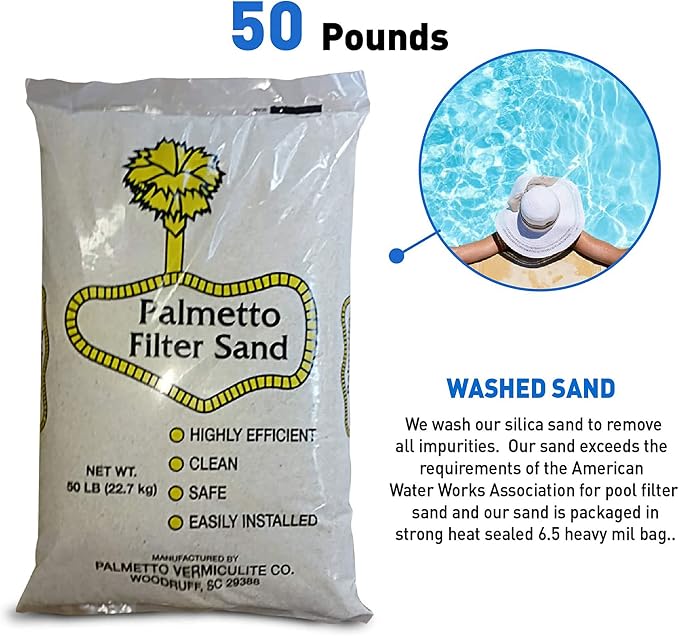 Palmetto Swimming Pool Filter Sand, 50 lb Bag – Natural Silica - Image 7