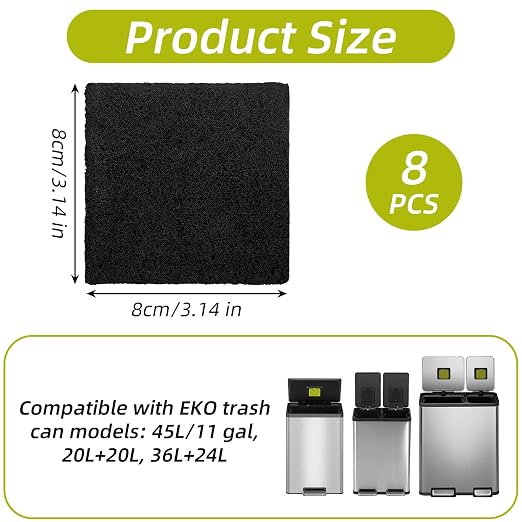 8 Pack Trash Can Odor Filter Refills - Image 2