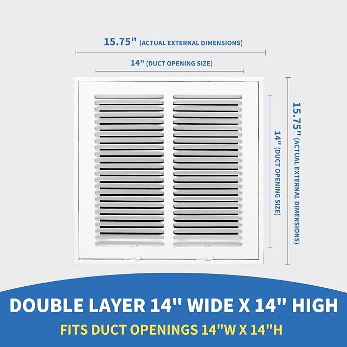 14x14 Return Air Grille, Return Air Vent Cover - Image 2
