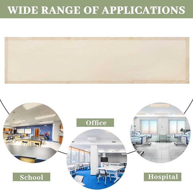 4 Pcs 1 x 4 ft Magnetic Fluorescent Light Covers Fabric Ceiling Light Filter - Image 3