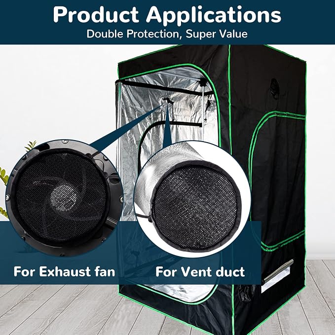 2Pcs 6 Inch Grow Tent Vent Cover Filter, Duct Filter Net - Image 6