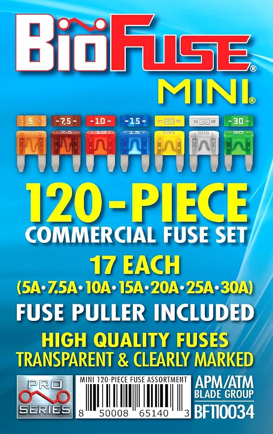 MINI APM ATM 120 Piece Automotive Car Fuse Assortment Glove Box Set 5A 7.5A 10A - Image 5