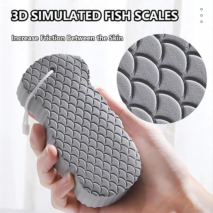 Magic Exfoliating Bath Sponge, 3D Super Soft Exfoliating Bath Sponge, Gentle & Effective Exfoliation, Highly Absorbent Design for Convenience and Durability (2PCS-A)