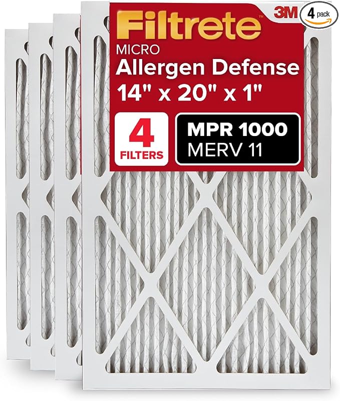 Filtrete 14x20x1 AC Furnace Air Filter, MERV 11, MPR 1000, Micro Allergen by Filtrete