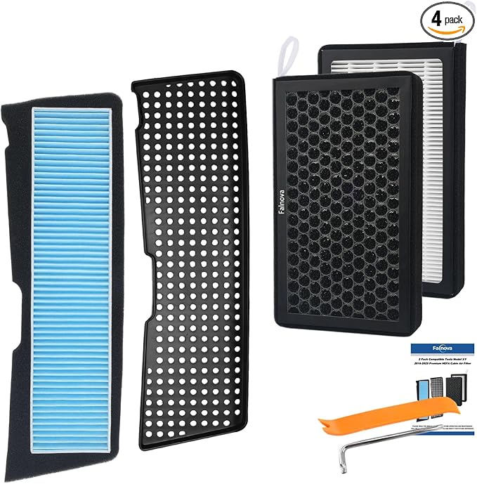 Compatible with Tesla Model 3 2021-2025 Front Trunk & Cabin Air Filter Kit — by Falnova