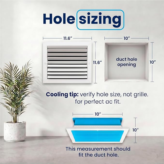 10x10 Aluminum 2-Way HVAC Vent Cover Register Wall Ceiling Air Flow - Image 3