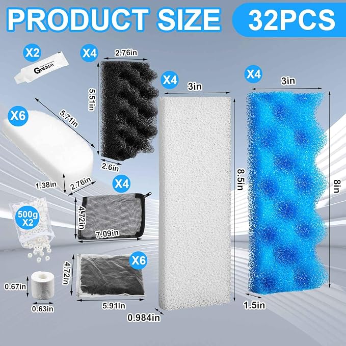 32 Pcs Aquarium Media Kit Compatible - Image 2