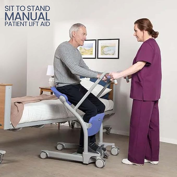 ArjoHuntleigh Sara Stedy Sit to Stand Manual Patient Lift Aid | Fully Assembled Elderly Assistance Products | Holds up to 400 Pounds | Intended for Users 4'11" - 6'6"