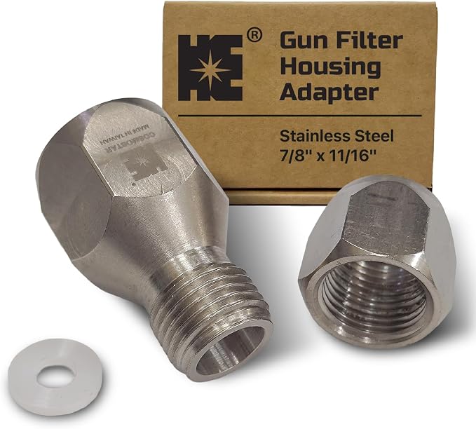 Cosmostar 7/8" x 11/16" Gun Filter Housing Adapter – Tip Filter Retainer by COSMOSTARTECH