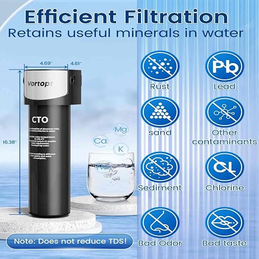 Vortopt Under Sink Water Filter System, Kitchen Sink Water Filter, NSF/ANSI 42 - Image 3