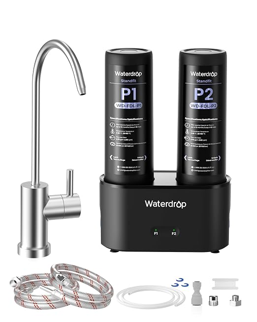 Waterdrop DLG-P Under Sink Water Filter System, 2 Stage Under Sink Water by Waterdrop