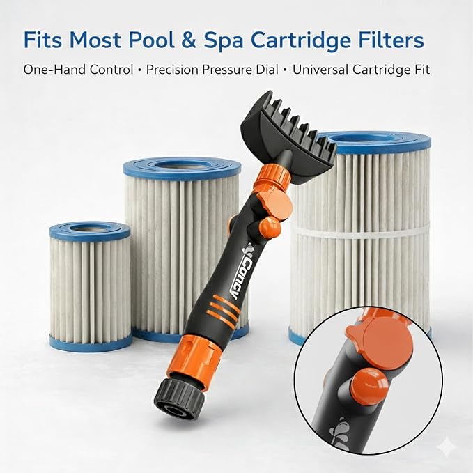Concy Pool & Spa Cartridge Filter Cleaner – 7-Jet Comb Cleaning Wand - Image 4