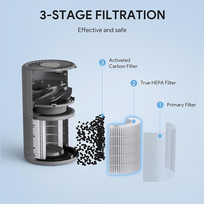 FULMINARE Air Purifiers for Home H13 True HEPA Air Filter Quiet Air Cleaner - Image 7