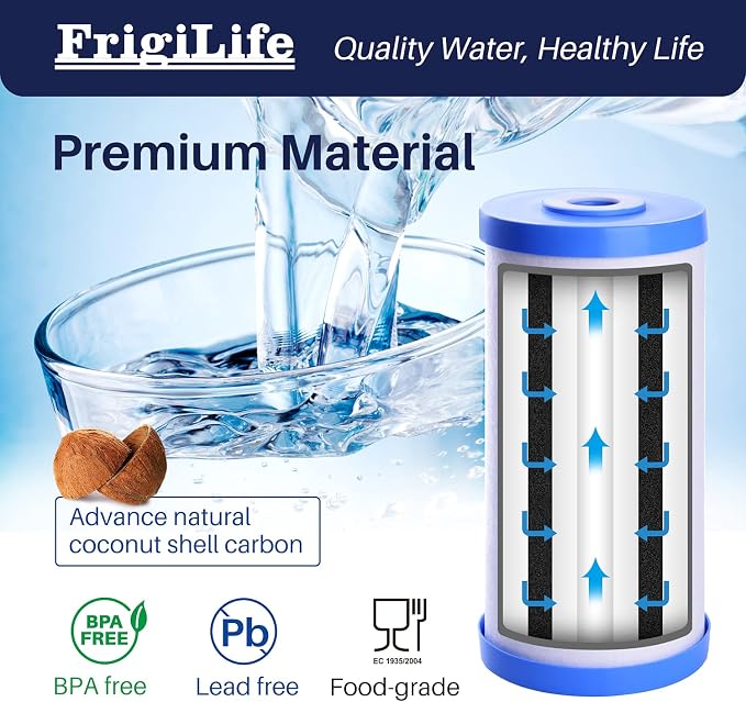 FXHTC 5 Micron 10" x 4.5" Whole House Sediment Activated Carbon Water Filter - Image 4