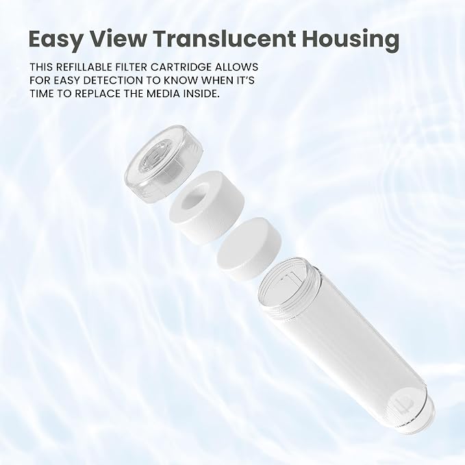 AQUATICLIFE 10" x 2.5" Translucent Refillable Reusable Water Filter Cartridge - Image 4
