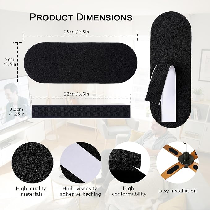 30 PCS Ceiling Fan Blade Air Filters, Activated Carbon Air Purifier Pads to - Image 2