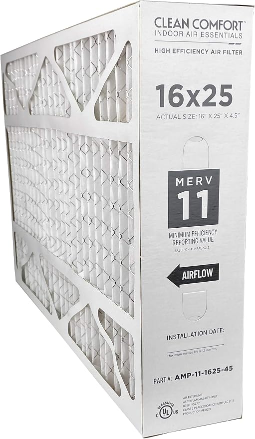 Clean Comfort AMP-11-1625-45 16" x 25" x 4.5" Media Air Filter, MERV 11 by Clean+Comfort