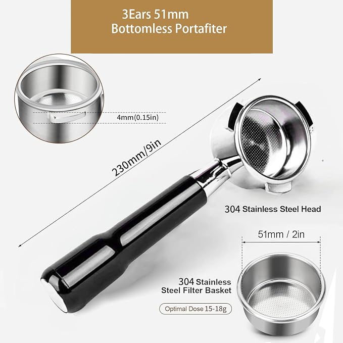 51mm Bottomless Portable Filter, 3 Ears, - Image 2