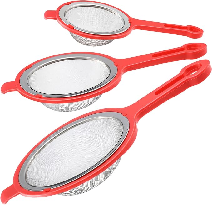 LemonRoad Set of 3 Stainless Steel Mesh Strainer 304 Fine Mesh Filters by Unknown