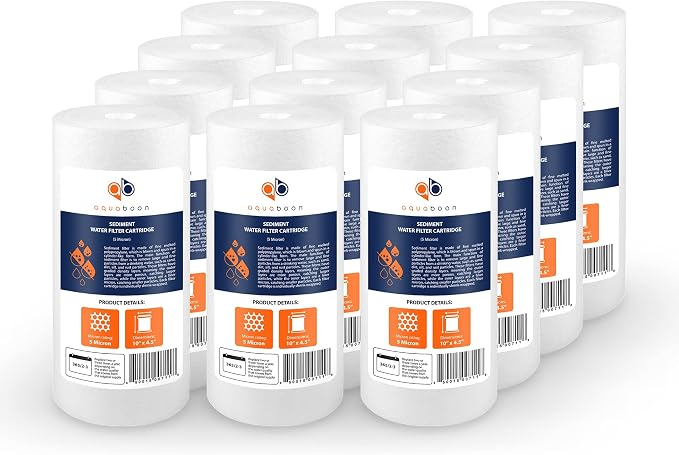 Aquaboon 5 Micron 10 x 4.5 Well Water Sediment Filter Replacement Whole House by Aquaboon