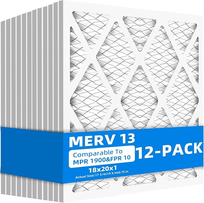 18x20x1 Furnace Air Filters, MPR 1900 & FPR 10, MERV 13 Pleated Air Filter by Chenzhit