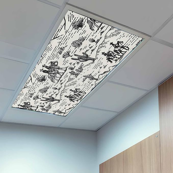 4 Pack Fluorescent Light Cover, Western Cowboys Light Covers - Image 9