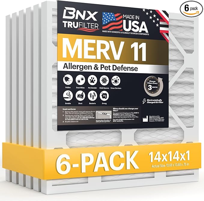 BNX TruFilter 14x14x1 Air Filter MERV 11 by BNX