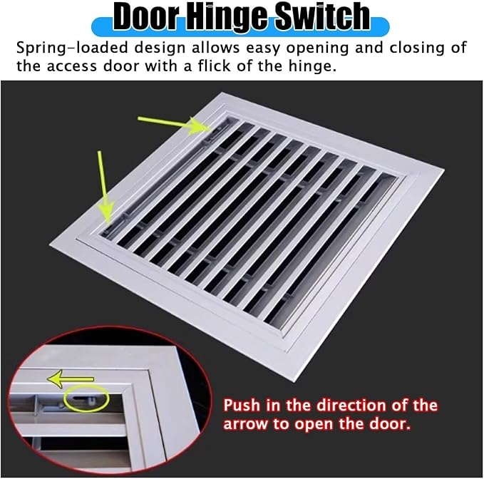 White Access Panel Air Grille Vent Cover, Square Vents Registers, Air Return - Image 5