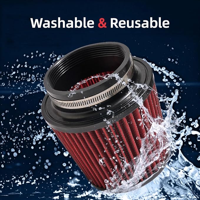 3" 3.5" 4" Inlet Car Replacement Cold Air Intake Filter 76mm 89mm 102mm 3 Sizes - Image 3