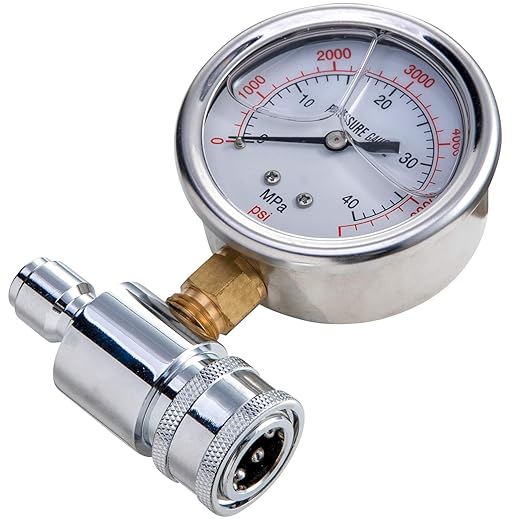 Pressure Washer Gauge, 6000 PSI, 3/8 Inch Quick Connect, Pressure Gauge - Image 3