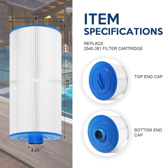 REEPLAR RPF2540 Hot Tub Filter Replace Jacuzzi 2540-381 Compatible - Image 2