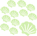12 Pcs Non Slip Bathtub Stickers Luminous Green Adhesive Decals Sea Shell Shape Shower Stickers for Floor, Ladders, Bath Tub, Stairs, Bathroom