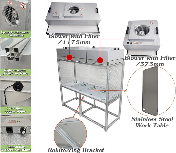 INTSUPERMAI Vertical Laminar Flow Hood Air Flow Clean Bench Workstation Lab - Image 3