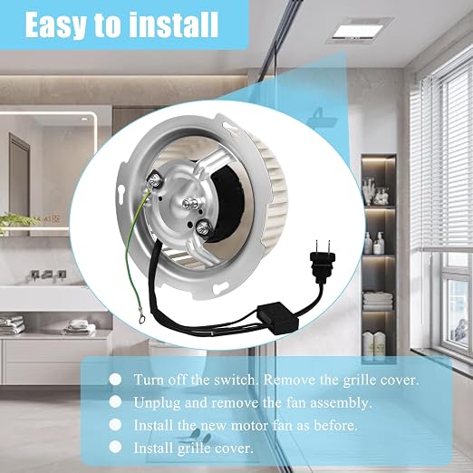 Upgraded 8832NA Blower Motor 84757 JA2B099N Bathroom Fan Motor Replace 8832NA A - Image 6