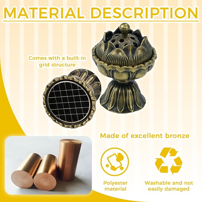 1PCS Lotus Incense Holder, Vintage Cone Incense Burner - Image 5