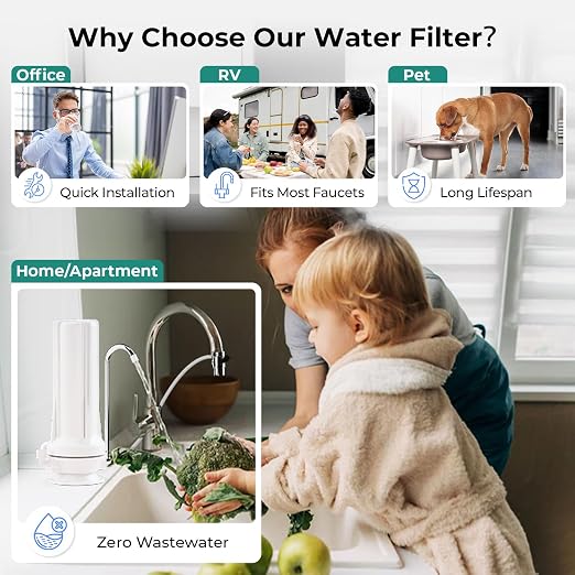 iSpring CKC1-PB 2.5" x 10" Countertop Water Filter, SGS-Tested, Odors. THMs - Image 6