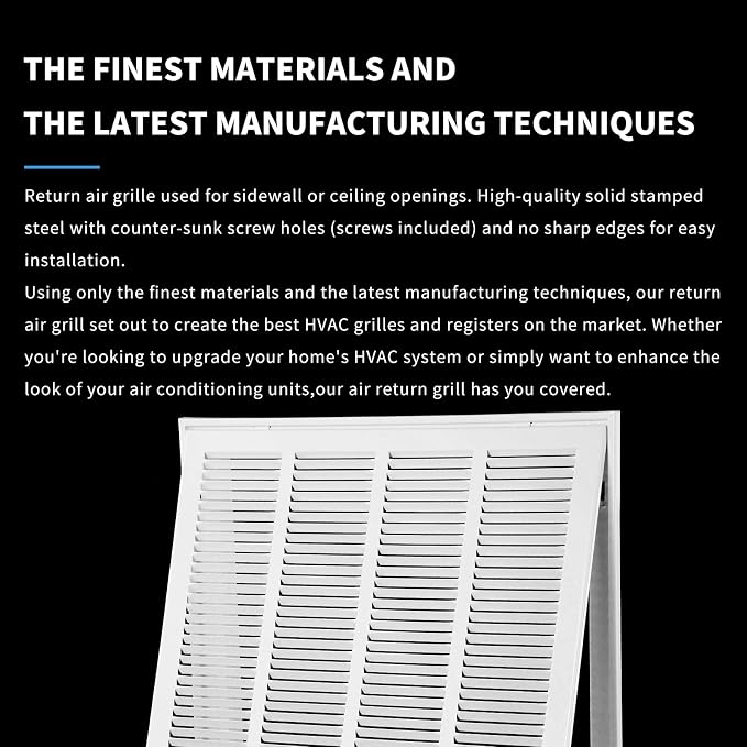 18x18 Return Air Grill, Return Air Vent Cover - Image 3