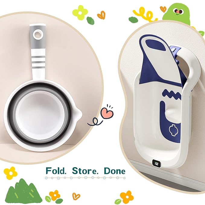 Baby Bathtub,5-in-1 Reclining Baby Bathtub,Baby Bath Tub with Real-Time Thermometer, Adjustable Recline for Custom Comfort for Newborn to Toddler- Ages 9 to 36 Months,Portable Newborn Travel Bath tub