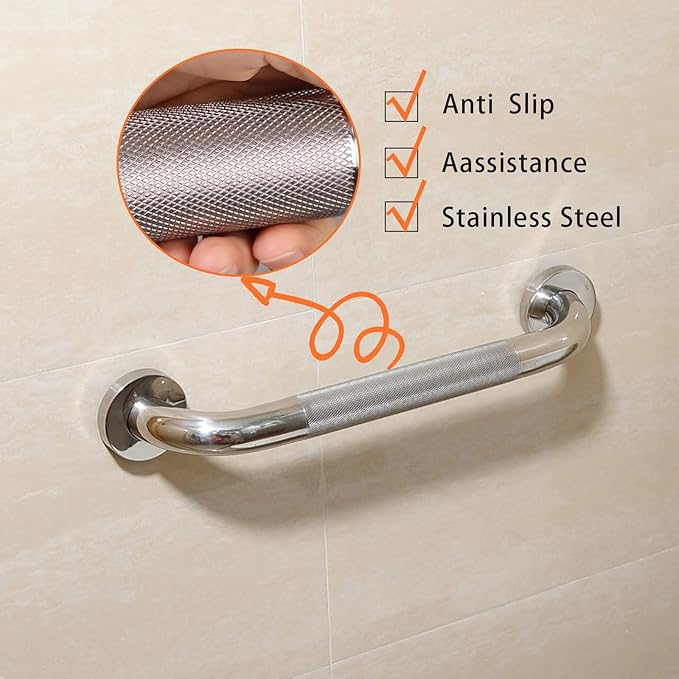 Shower Grab Bar, 2 Pack 32 Inch Bathroom Grab Bar, 1.25" Diameter 304 Stainless Steel Anti-Slip Grab Bars for Bathtubs and Showers, Handicap Shower Grab Bar for Seniors Elderly