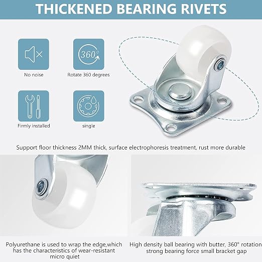 Low Profile Plastics Casters Wheels - Image 3