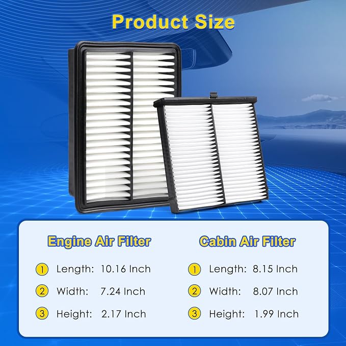 Cabin & Engine Air Filter Kit for 2019-2023 Mazda 3 2.0L, 2019-2026 Mazda3 2.5L - Image 3