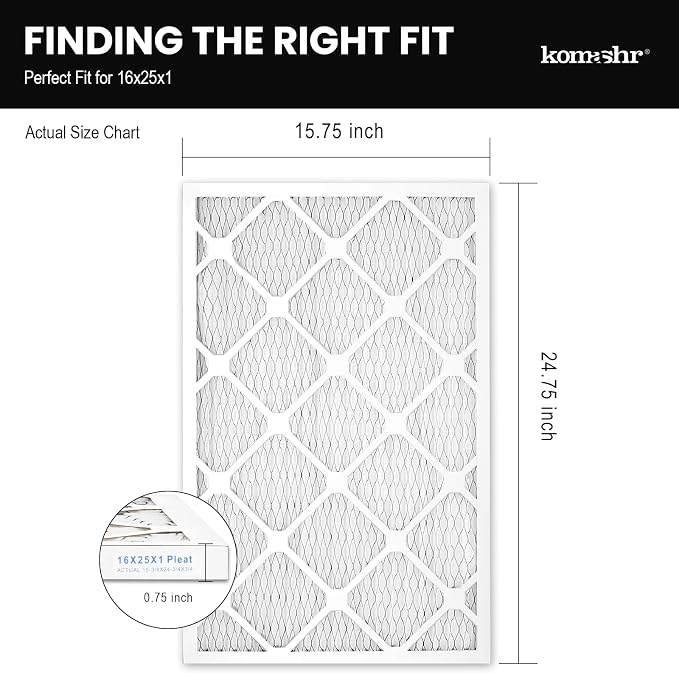 16x25x1 Air Filter MERV 8, HVAC/Furnace AC Filter Replacement, Dust - Image 2