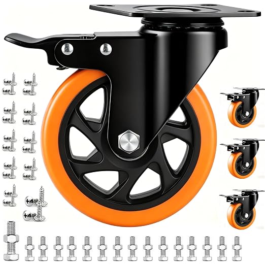 4 inch Casters Load 2400lbs -Includes 2 Sets of Adaptive Screws -Lockable by ABSLIMUS