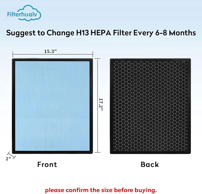 2 Pack HEPA 550 Filter, HEPA& Activated Carbon Filter Replacement Compatible - Image 2