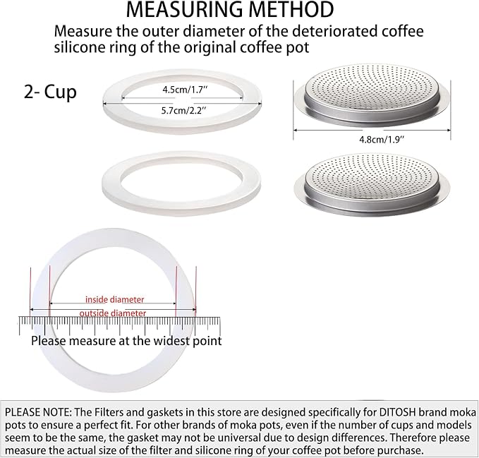 2 Pcs Filter with 3 Pcs Silicone Gasket Seals - Image 3