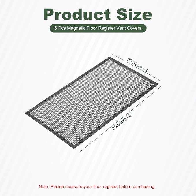 YOKIVE 6 Pcs Magnetic Floor Vent Covers, Floor Register Cover PVC Mesh Air Vent - Image 2