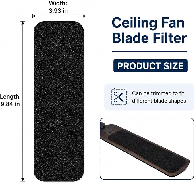 Ceiling Fan Blade Filters 20 Pack, Activated Carbon Air Purifier Pads, - Image 8