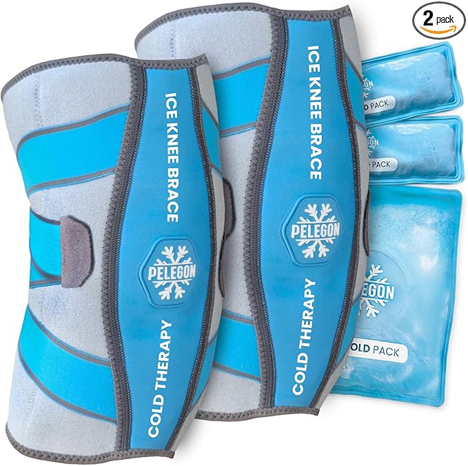 Knee Ice Pack Wrap - Adjustable Ice Pack for Knees Surgery, Replacement, Arthritis Pain, ACL, Sports Injuries, Post Surgery, for Long Duration - 2 Pack